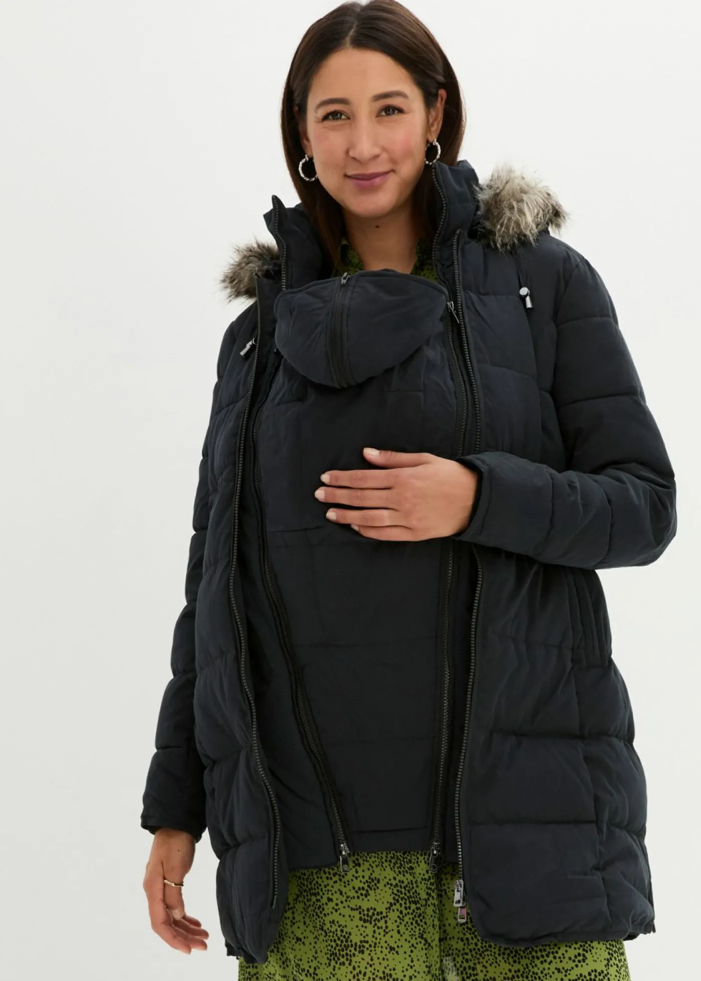bonprix bonprix Abrigo para portabebés/chaqueta premamá para el embarazo y después del embarazo Negro Sale