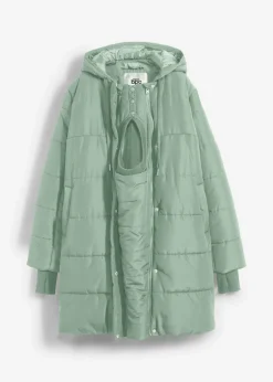 bonprix bonprix Abrigo premamá 3 en 1 con inserto de porteo verde ahumado Clearance