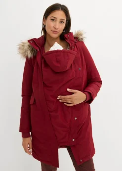bonprix bonprix Abrigo premamá impermeable y cortavientos 3 en 1 con inserto de porteo Rojo rubí Best