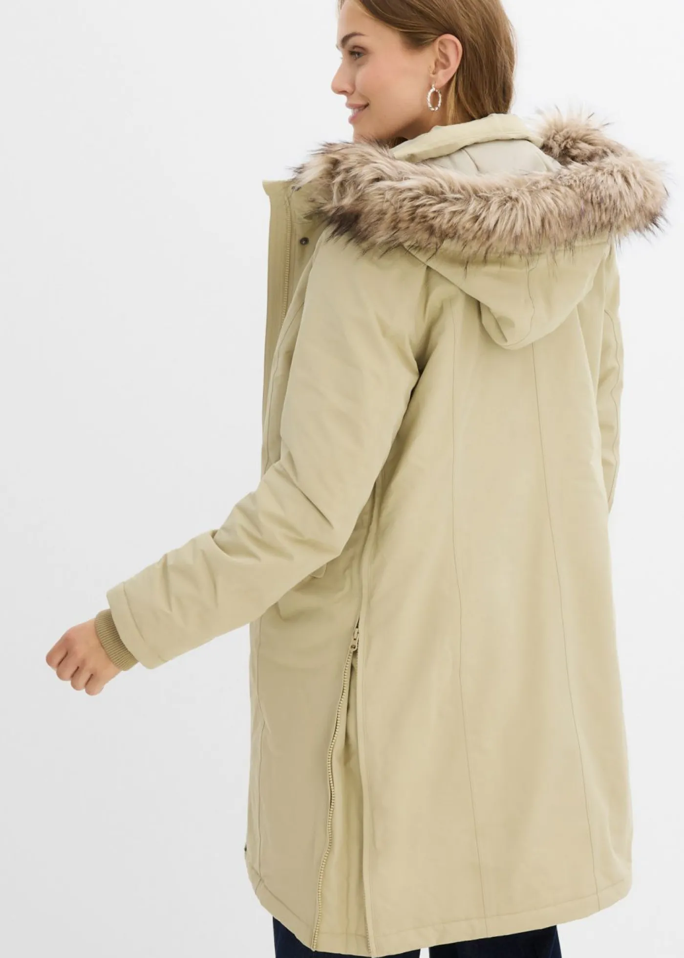 bonprix bonprix Abrigo premamá impermeable y cortavientos 3 en 1 con inserto de porteo Caqui ahumado Outlet