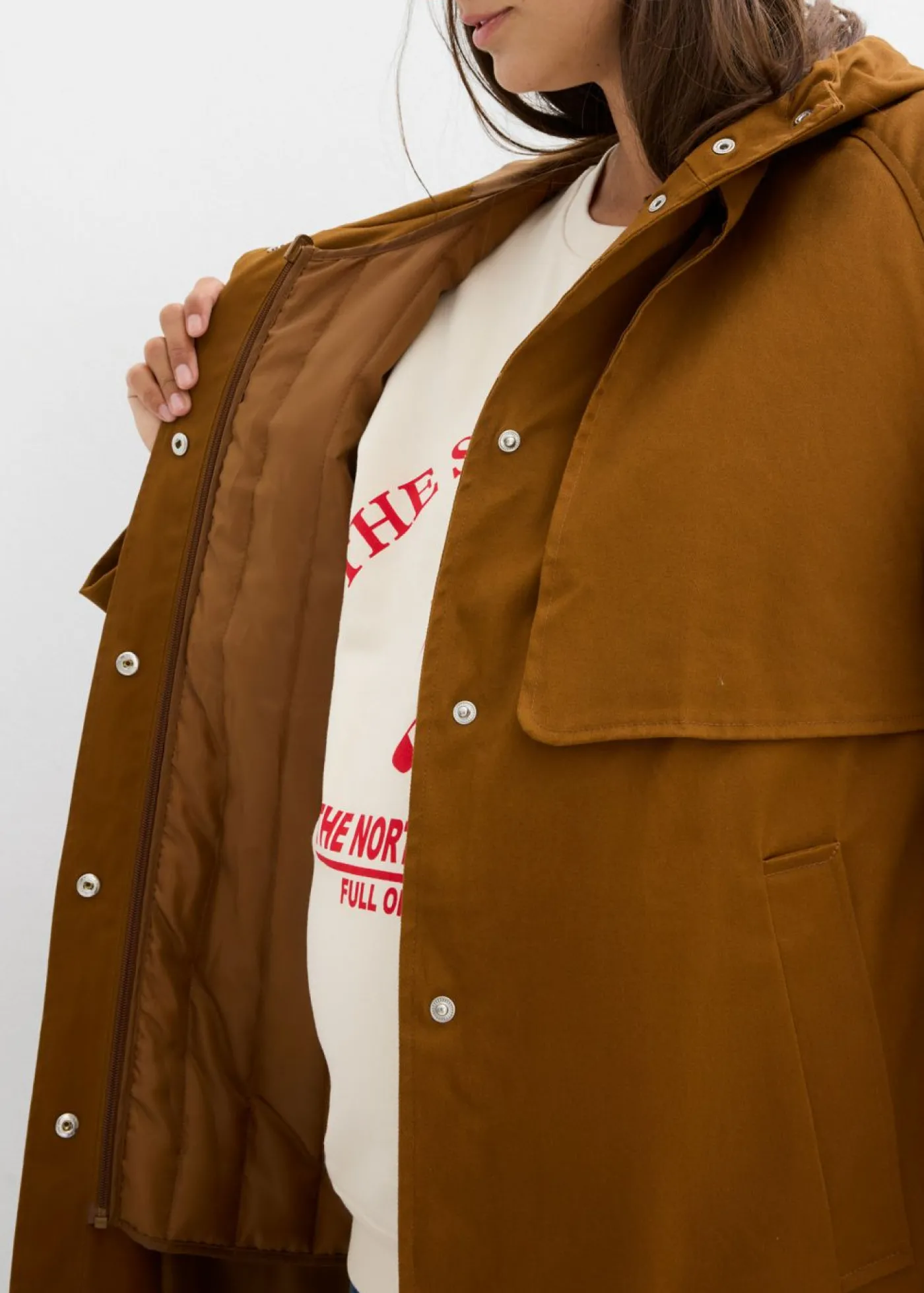 bonprix bonprix Abrigo premamá impermeable 6 en 1 con inserto de porteo y chaleco interior desmontable turrón Outlet