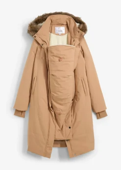 bonprix bonprix Abrigo premamá y de porteo, guateado, 3 en 1 Camel Discount