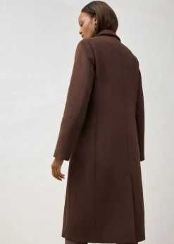 bonprix bonprix Abrigo tipo americana de mezcla de lana suave Marrón oscuro Clearance
