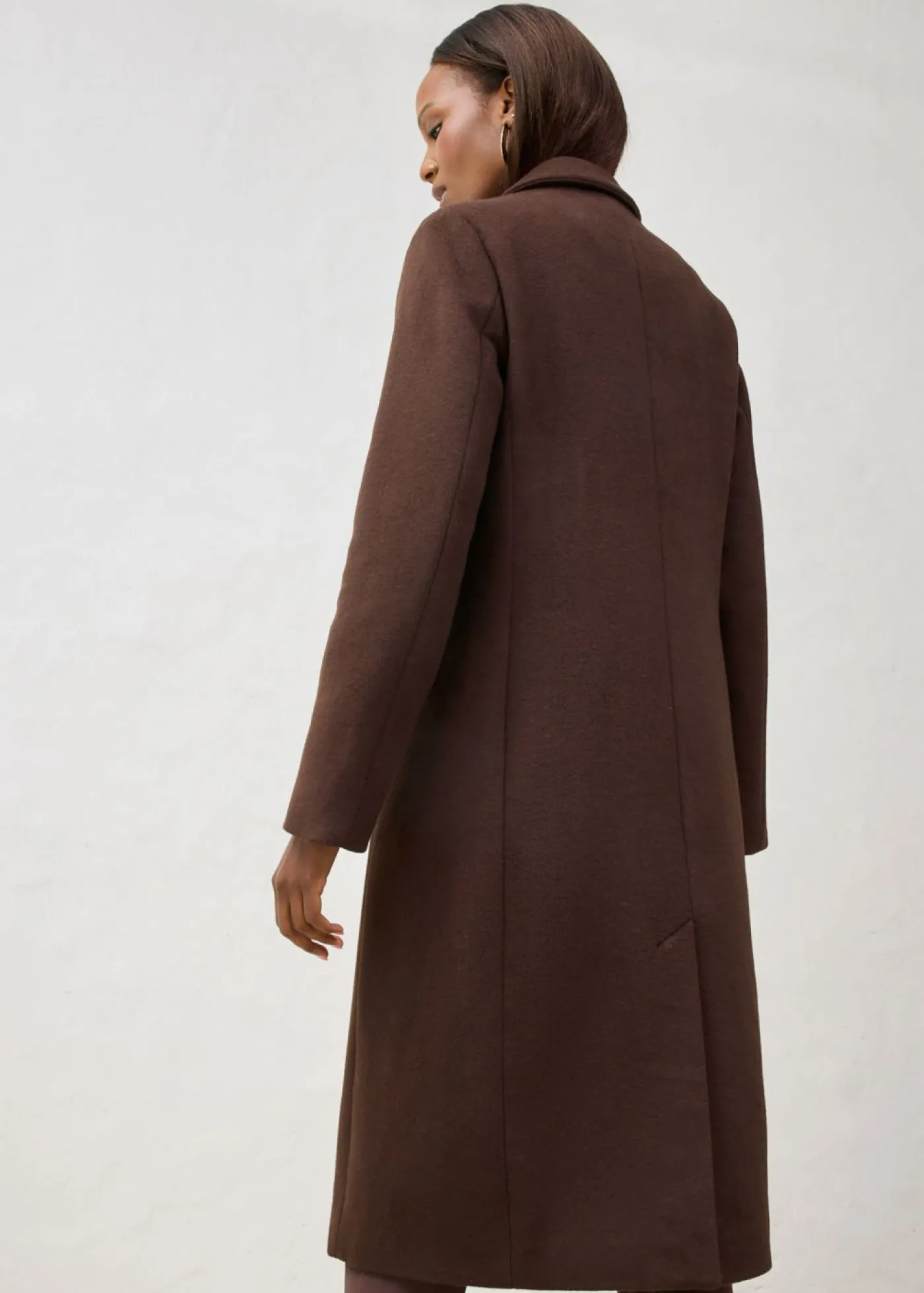 bonprix bonprix Abrigo tipo americana de mezcla de lana suave Marrón oscuro Clearance