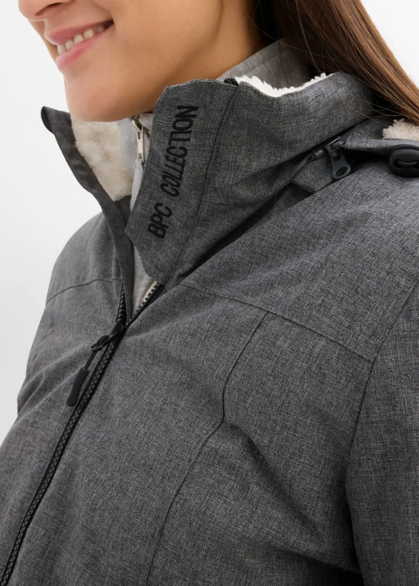 bonprix bonprix Agradable chaqueta premamá 3 en 1 y de porteo pizarra jaspeado