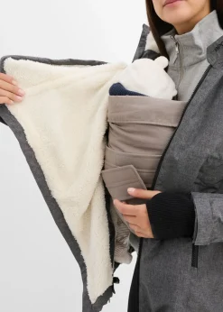 bonprix bonprix Agradable chaqueta premamá 3 en 1 y de porteo pizarra jaspeado