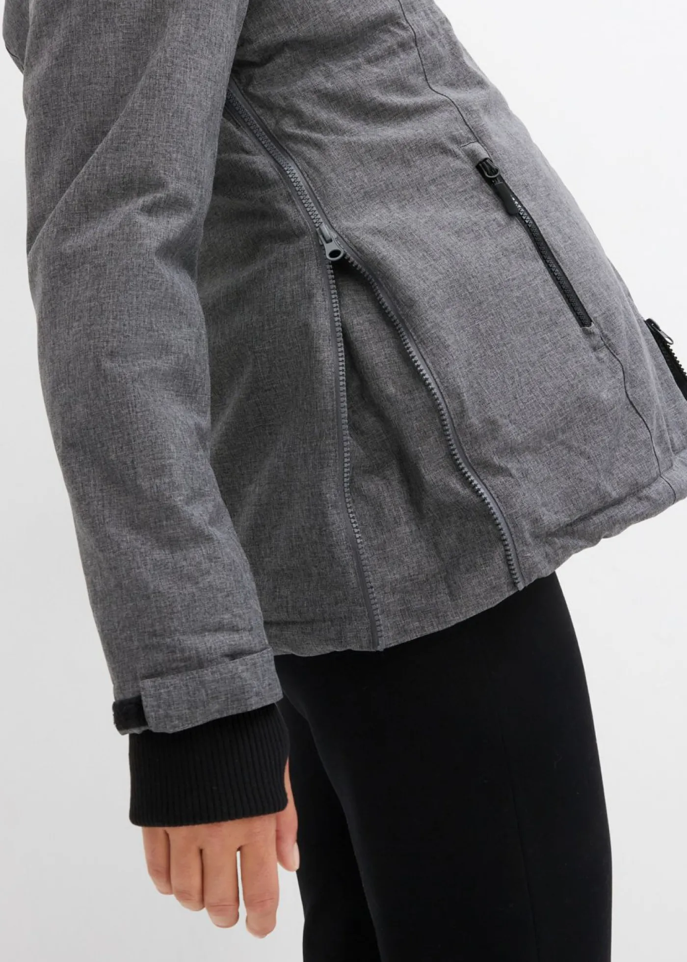 bonprix bonprix Agradable chaqueta premamá 3 en 1 y de porteo pizarra jaspeado
