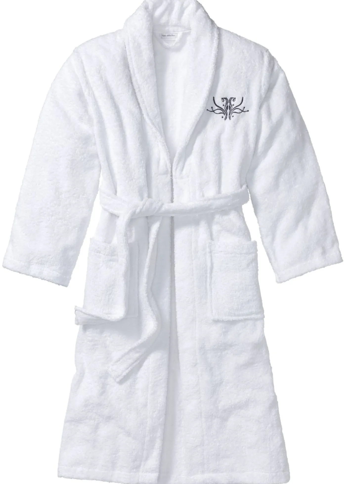 bonprix bonprix Albornoz de rizo de algodón puro Blanco