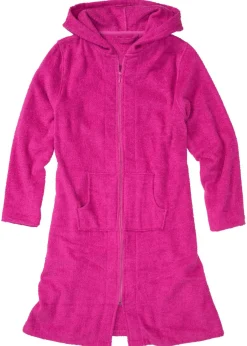 bonprix bonprix Albornoz de rizo de algodón orgánico con cremallera fucsia Best
