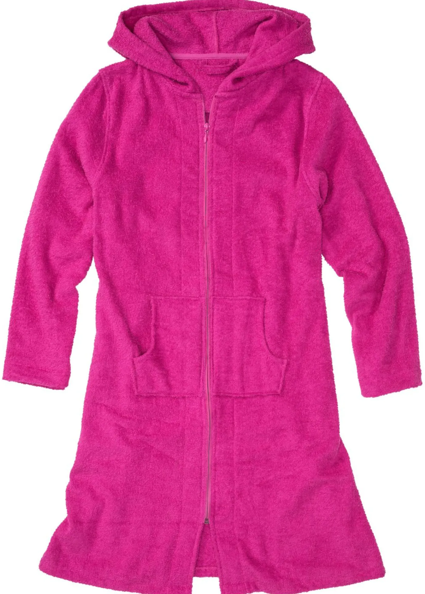 bonprix bonprix Albornoz de rizo de algodón orgánico con cremallera fucsia Best
