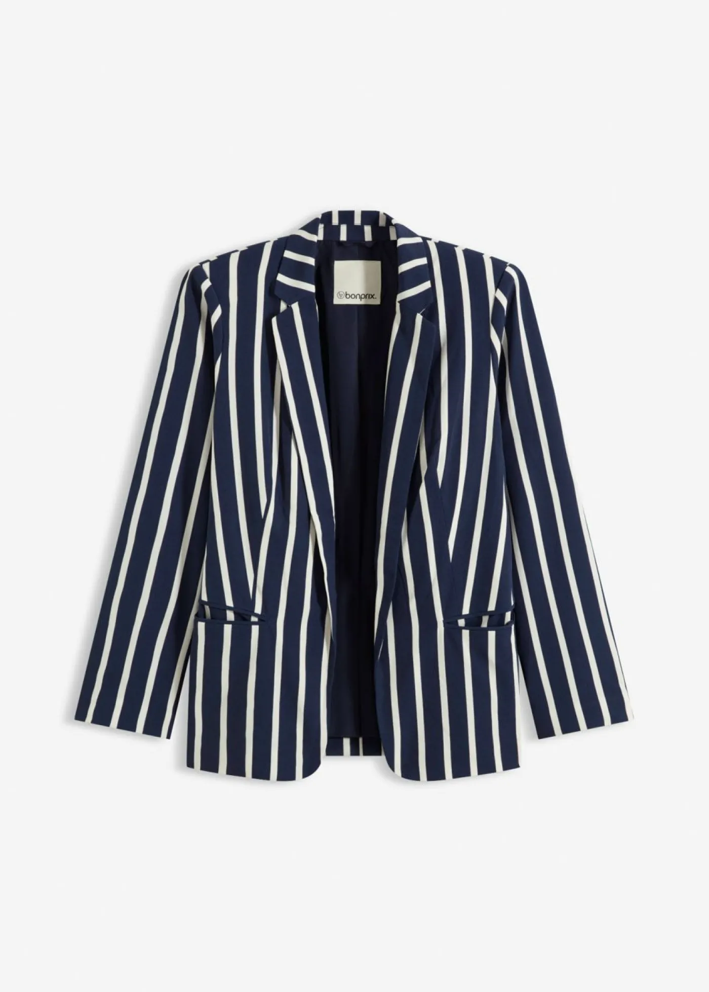 bonprix bonprix Americana Azul marino-blanco lana de rayas