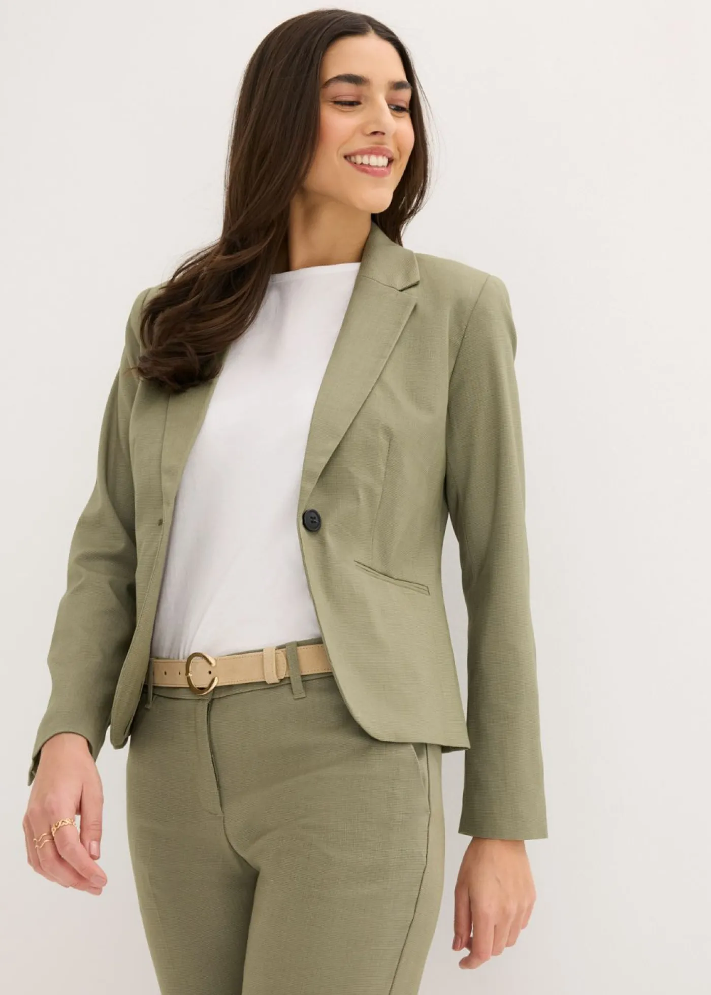 bonprix bonprix Americana con bolsillos, petite Oliva New