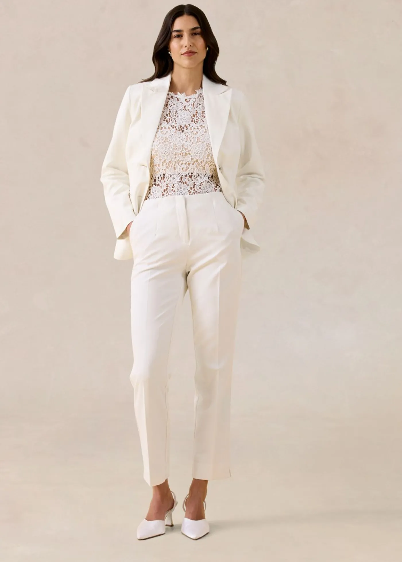bonprix bonprix Americana con botones decorativos Blanco lana Best