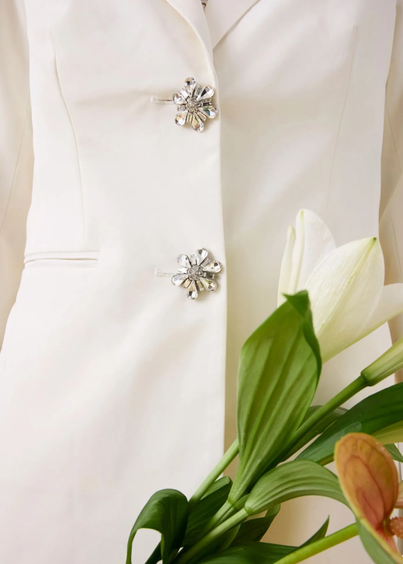 bonprix bonprix Americana con botones decorativos Blanco lana Best