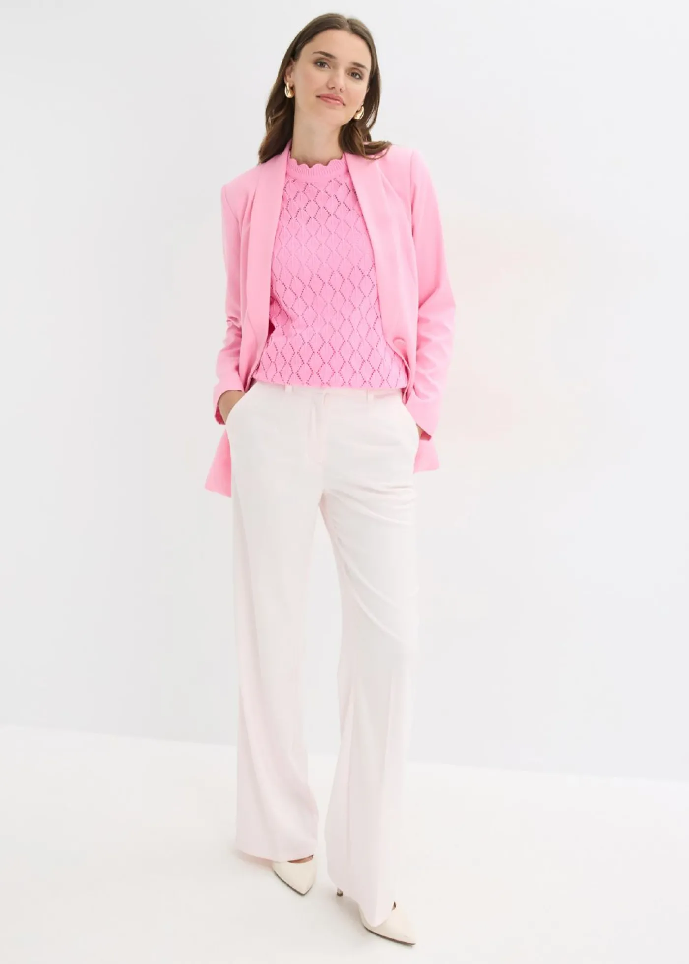 bonprix bonprix Americana con cinturón Rosa Discount