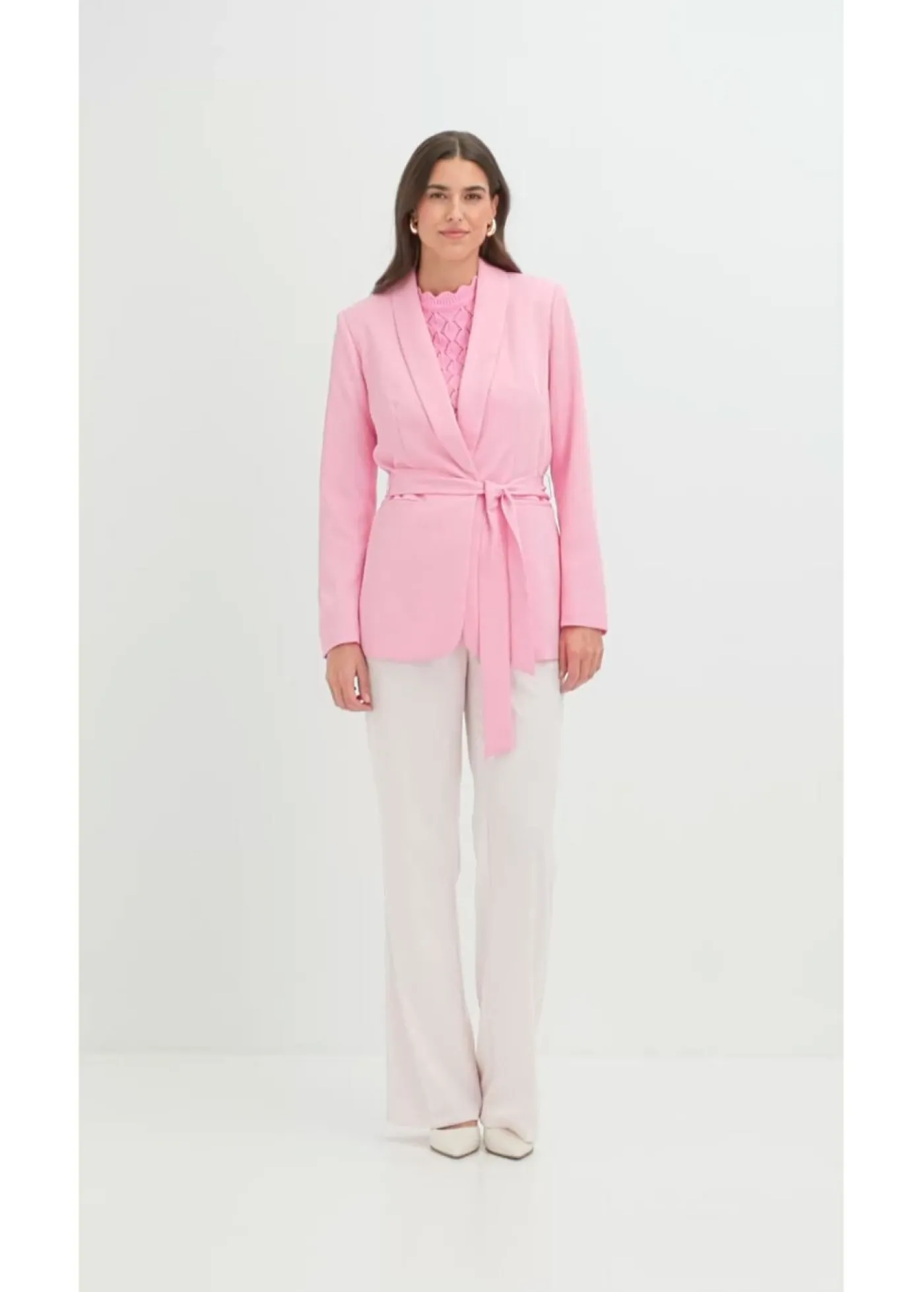 bonprix bonprix Americana con cinturón Rosa Discount