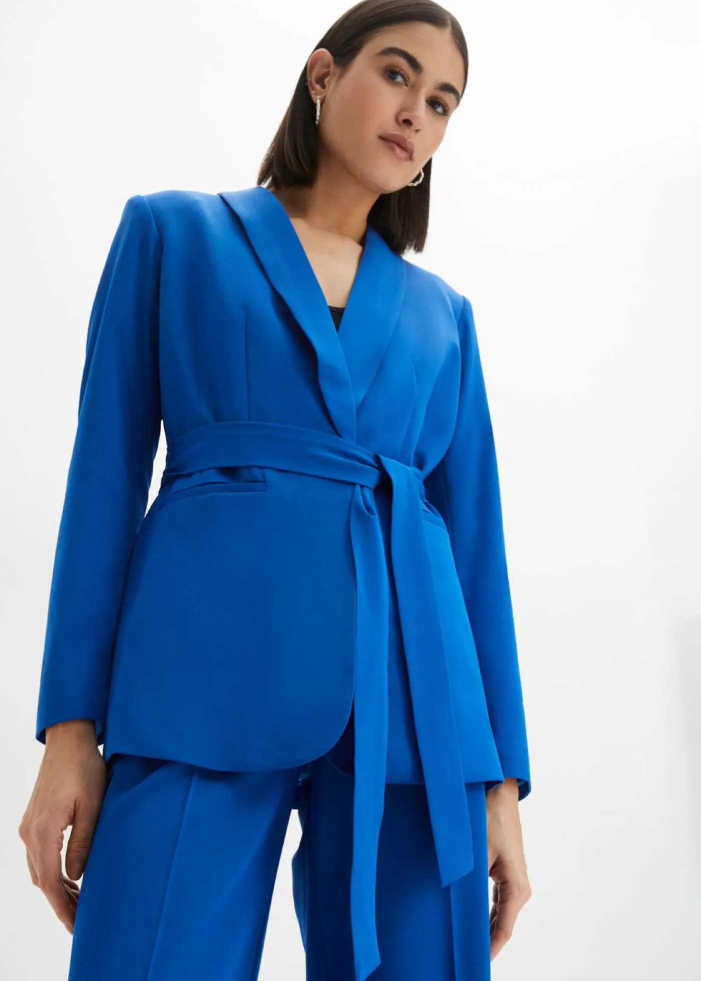 bonprix bonprix Americana con cinturón Azul ártico Sale