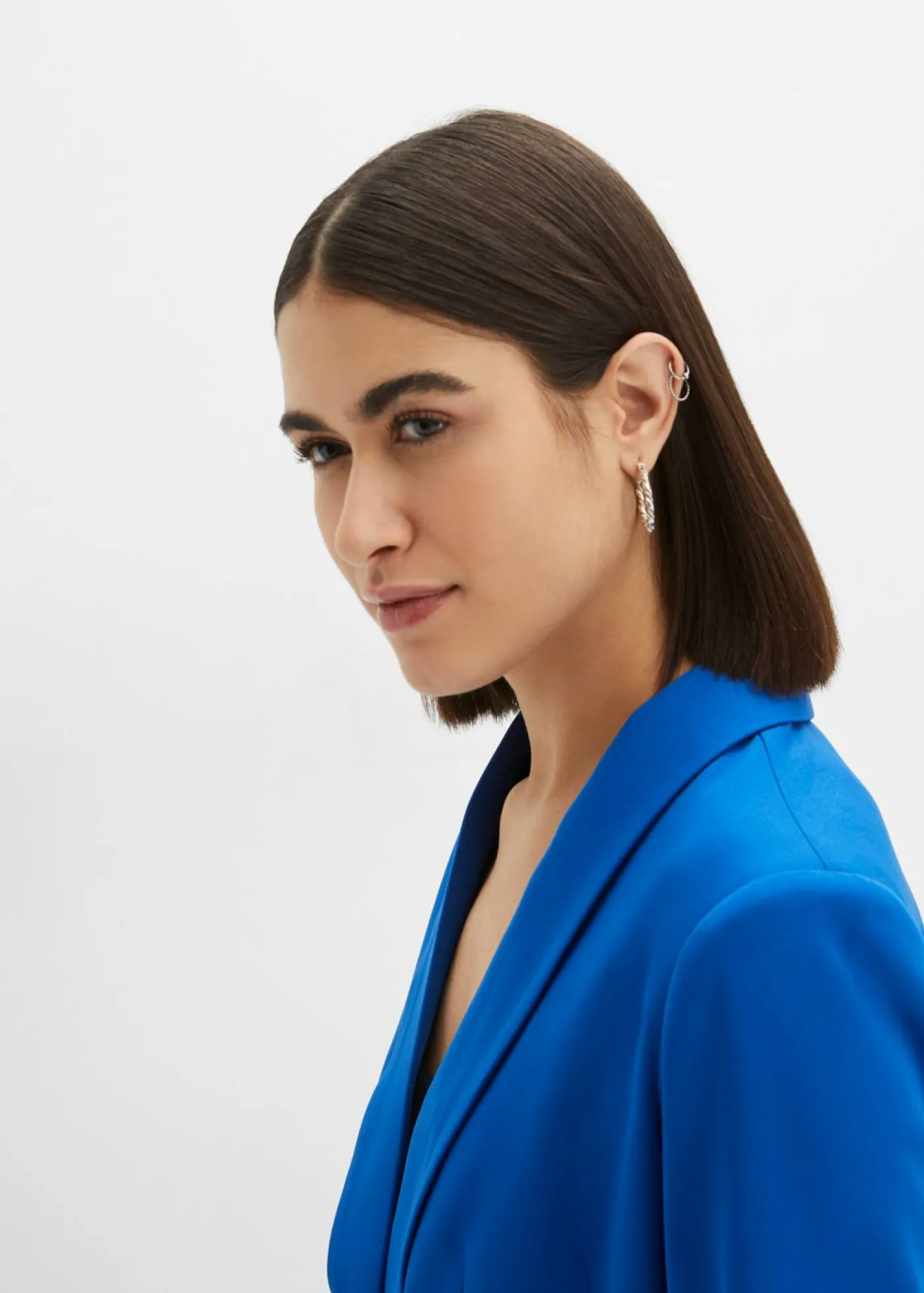 bonprix bonprix Americana con cinturón Azul ártico Sale