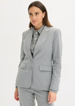 bonprix bonprix Americana con detalles decorativos cosidos a mano gris jaspeado moteado Outlet