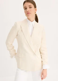 bonprix bonprix Americana con lyocell y efecto arrugado Beige natural New