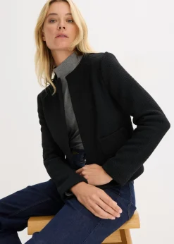 bonprix bonprix Americana corta de punto Negro Hot