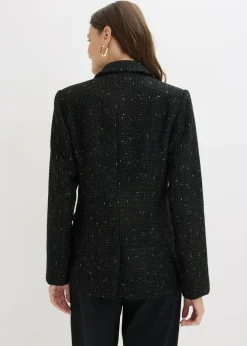 bonprix bonprix Americana de bouclé con doble botonadura Negro Outlet