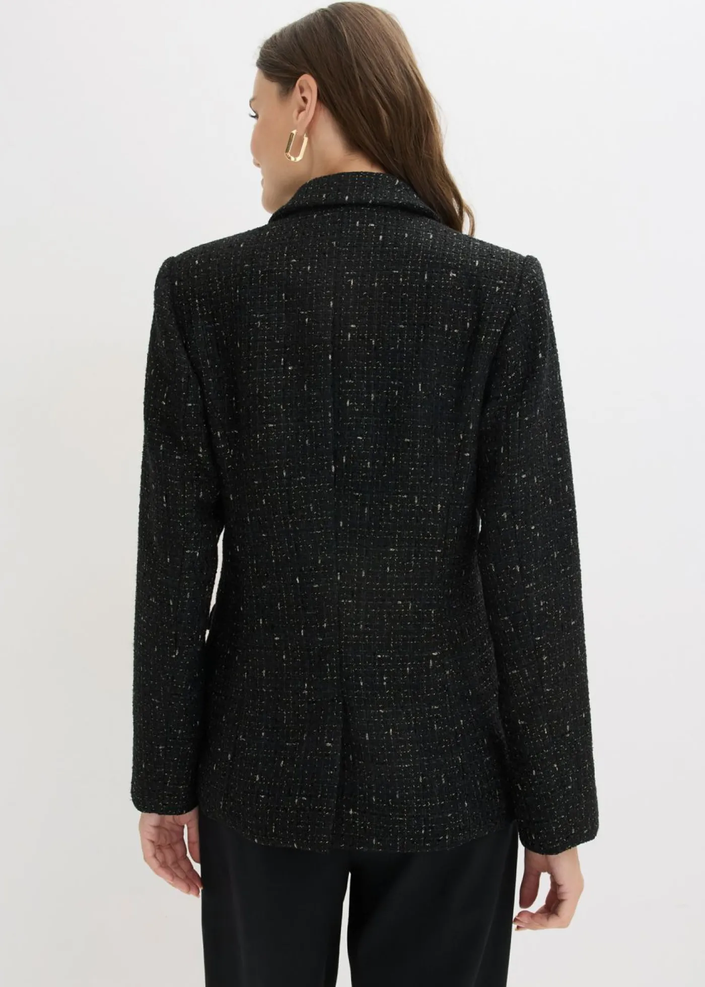 bonprix bonprix Americana de bouclé con doble botonadura Negro Outlet
