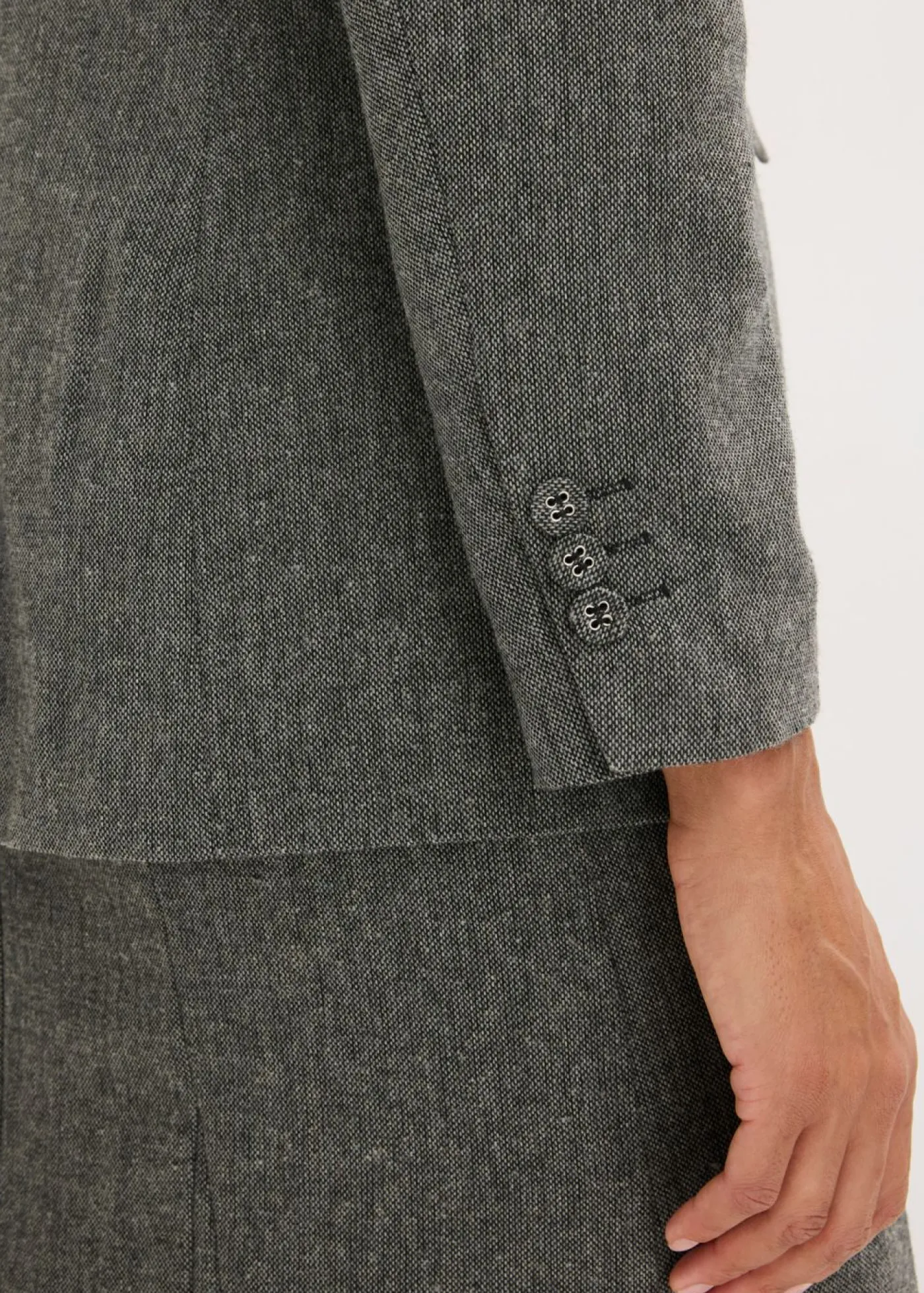 bonprix bonprix Americana de estilo tweed Negro-blanco lana moteado Discount