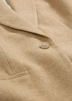 bonprix bonprix Americana de lana con patrón en espiga Beige natural jaspeado Discount