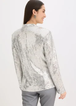 bonprix bonprix Americana de lentejuelas Plata Outlet
