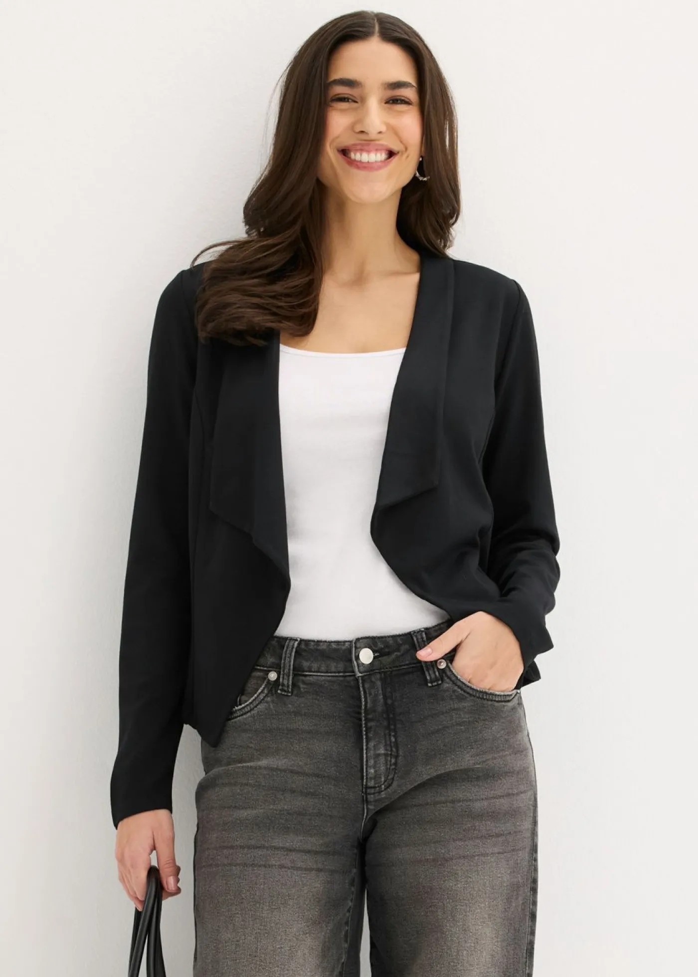 bonprix bonprix Americana de punto de mezcla de viscosa Negro Clearance