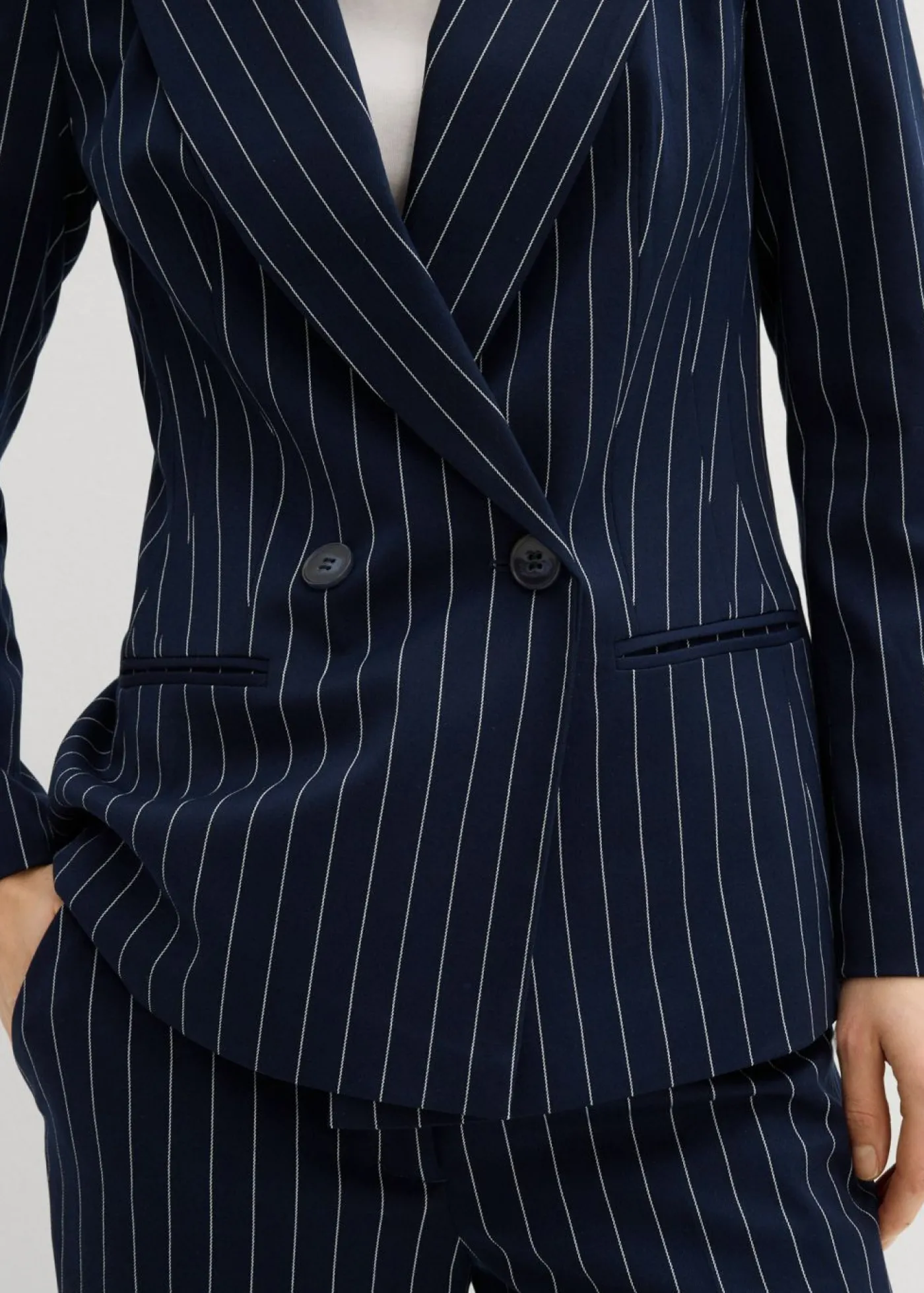 bonprix bonprix Americana de raya diplomática azul marino/blanco lana con rayas Clearance