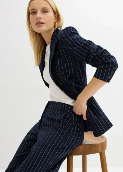 bonprix bonprix Americana de raya diplomática azul marino/blanco lana con rayas Clearance