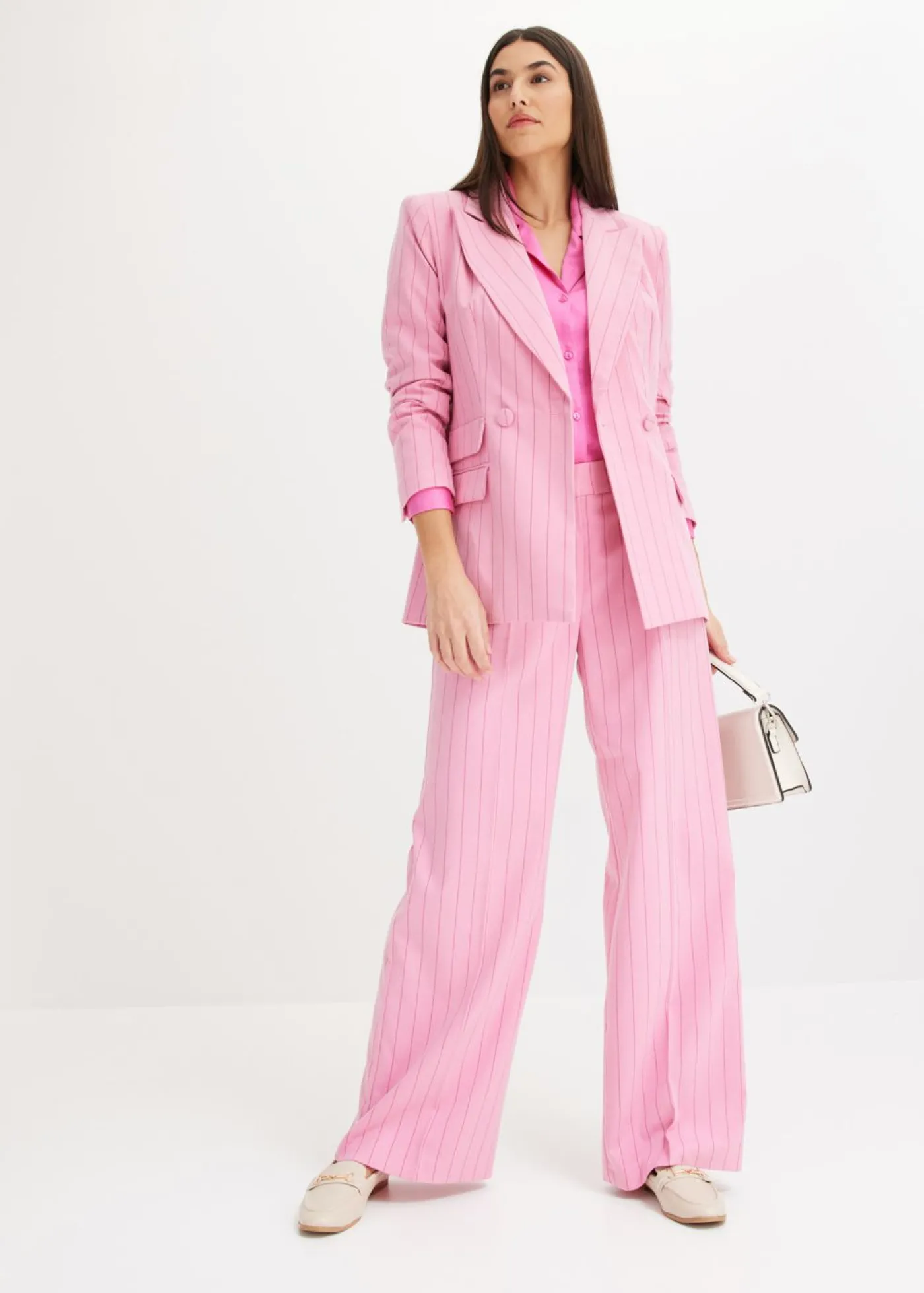 bonprix bonprix Americana de raya diplomática rosa orquídea-fucsia claro con rayas Hot