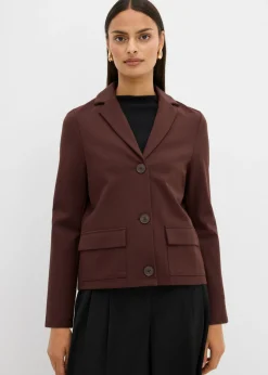 bonprix bonprix Americana de tejido Punto di Roma Marrón oscuro Sale