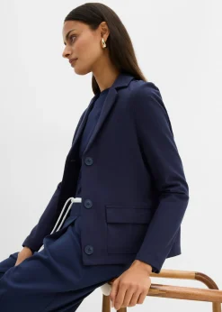 bonprix bonprix Americana de tejido Punto di Roma Azul marino Discount