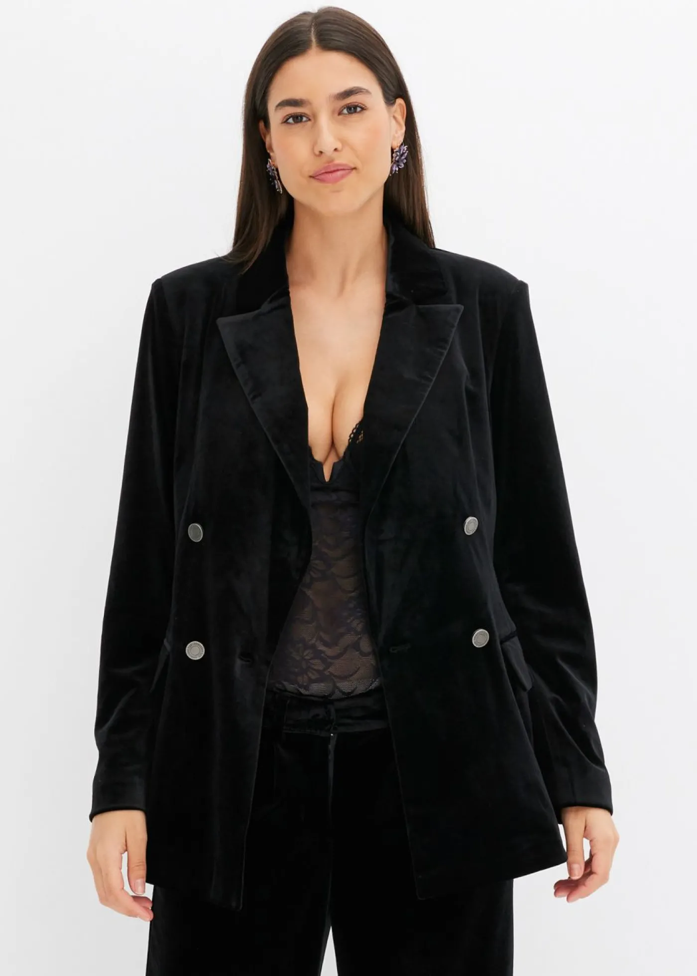 bonprix bonprix Americana de terciopelo suave Negro Online