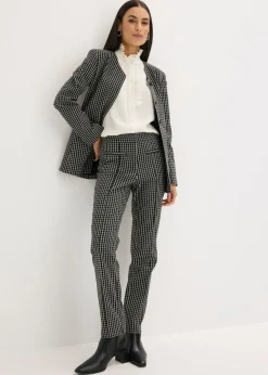 bonprix bonprix Americana elástica de bengalina Negro-blanco lana a cuadros Discount