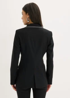 bonprix bonprix Americana elástica de bengalina Negro-blanco lana Clearance