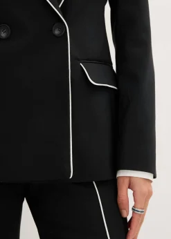 bonprix bonprix Americana elástica de bengalina Negro-blanco lana Clearance