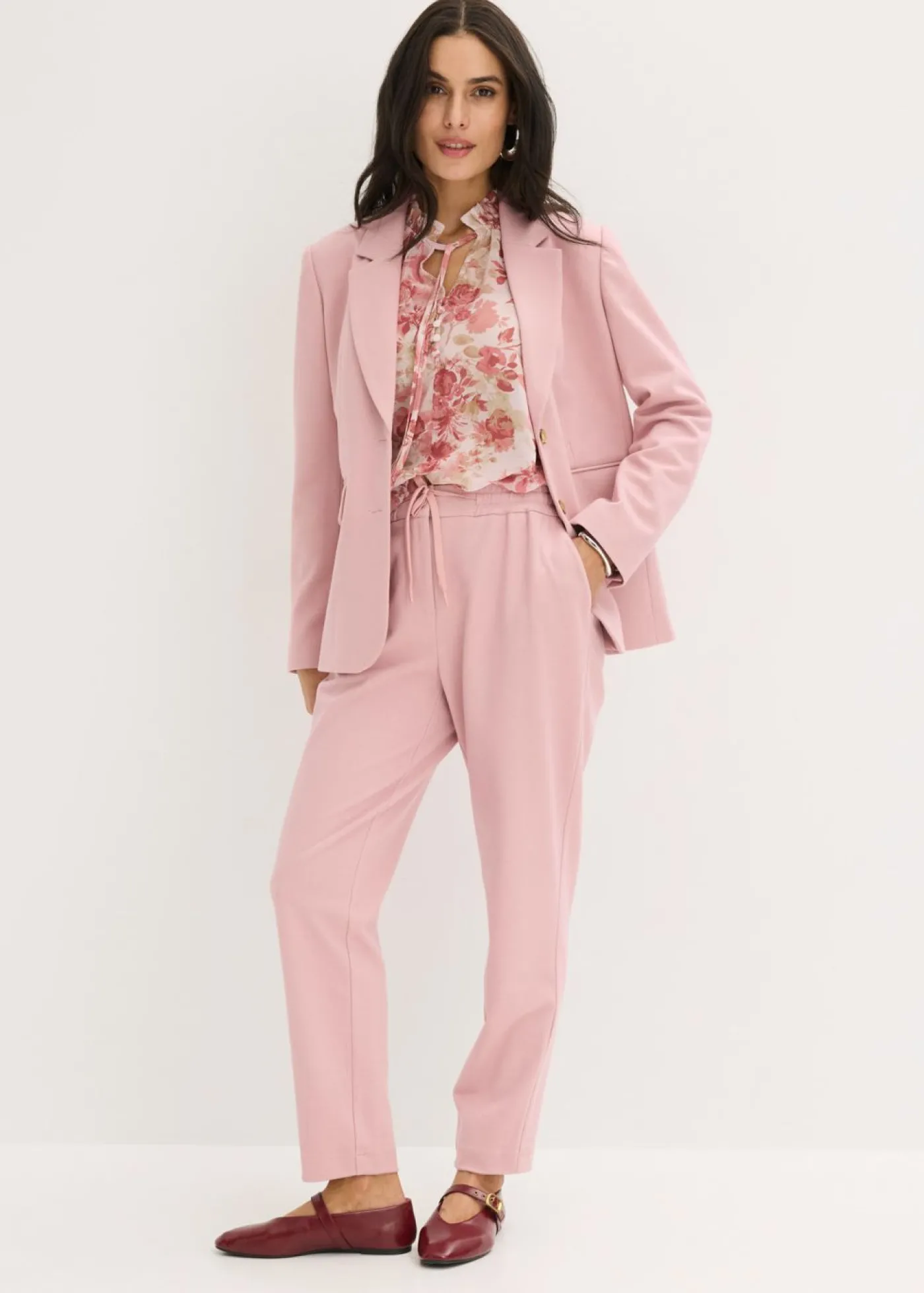 bonprix bonprix Americana elástica de una sola fila orquídea ahumado-rosa claro-malva moteado Outlet