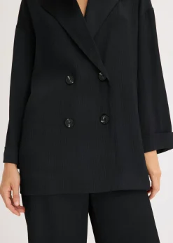 bonprix bonprix Americana holgada con doble botonadura Negro