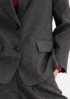 bonprix bonprix Americana holgada de mezcla de viscosa fina gris jaspeado moteado Online