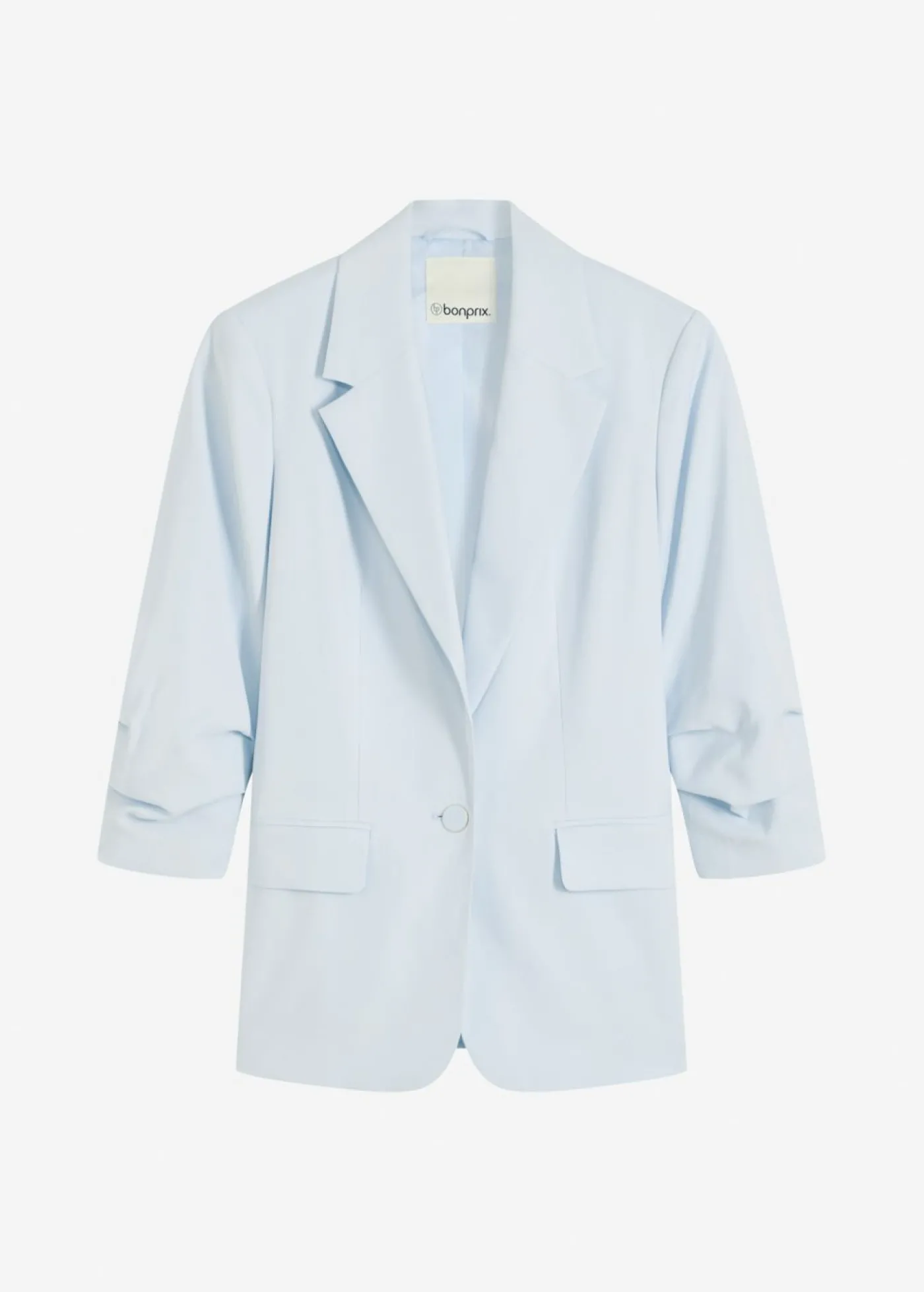 bonprix bonprix Americana holgada de viscosa con mangas 3/4 azul pálido Clearance