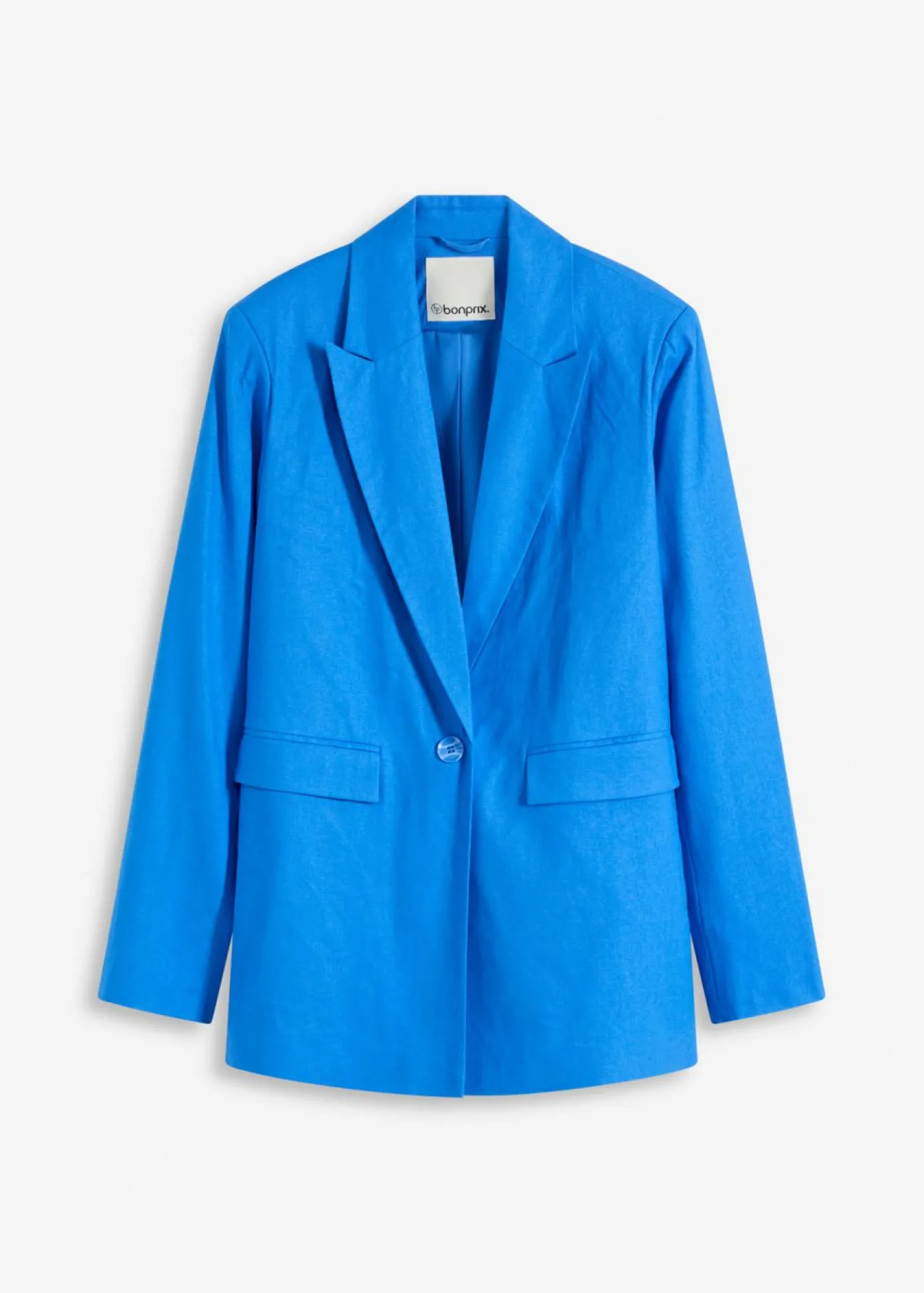 bonprix bonprix Americana informal de lino con solapa ancha azul glaciar Best