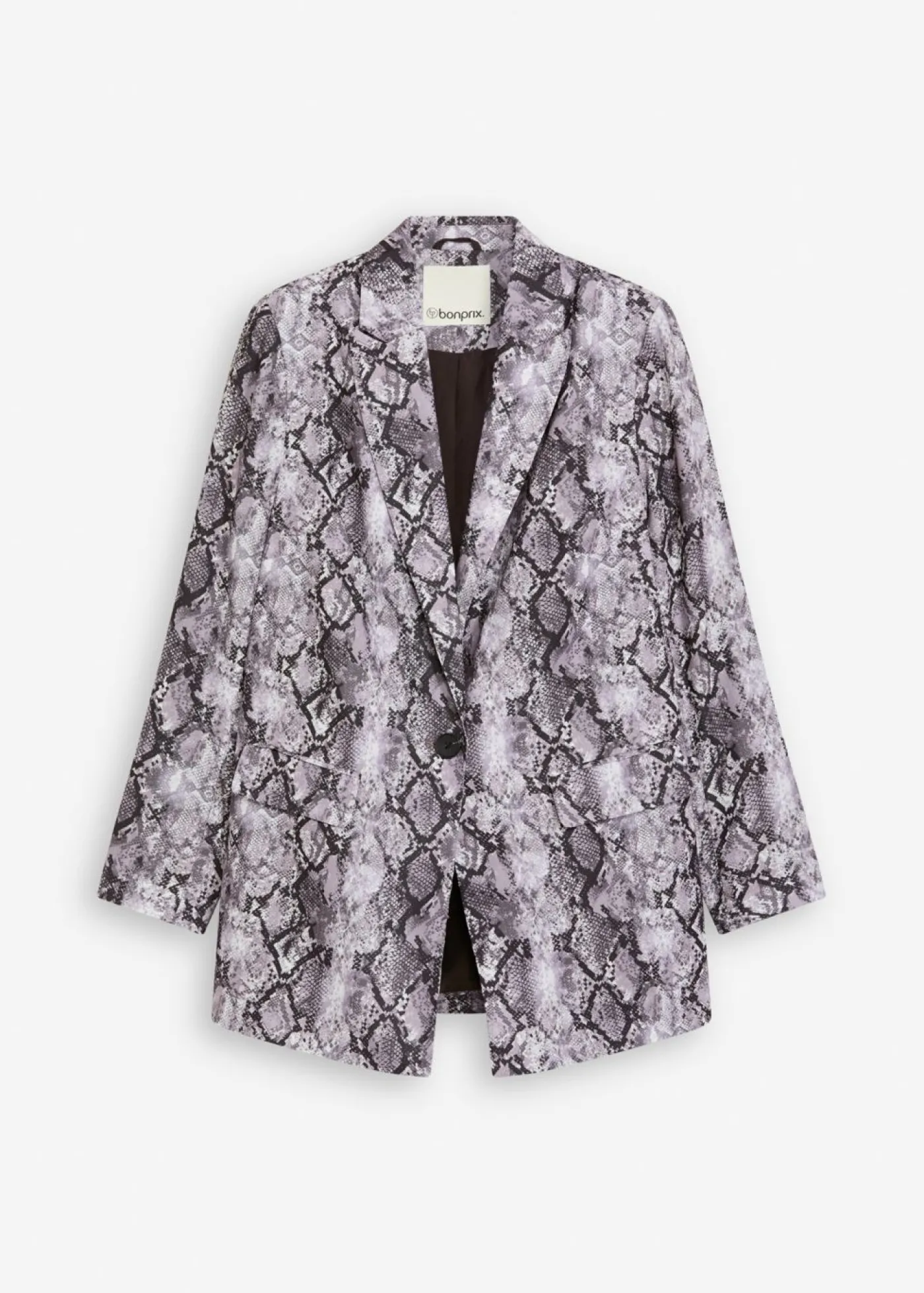bonprix bonprix Americana larga Gris marrón con estampado de serpiente Discount