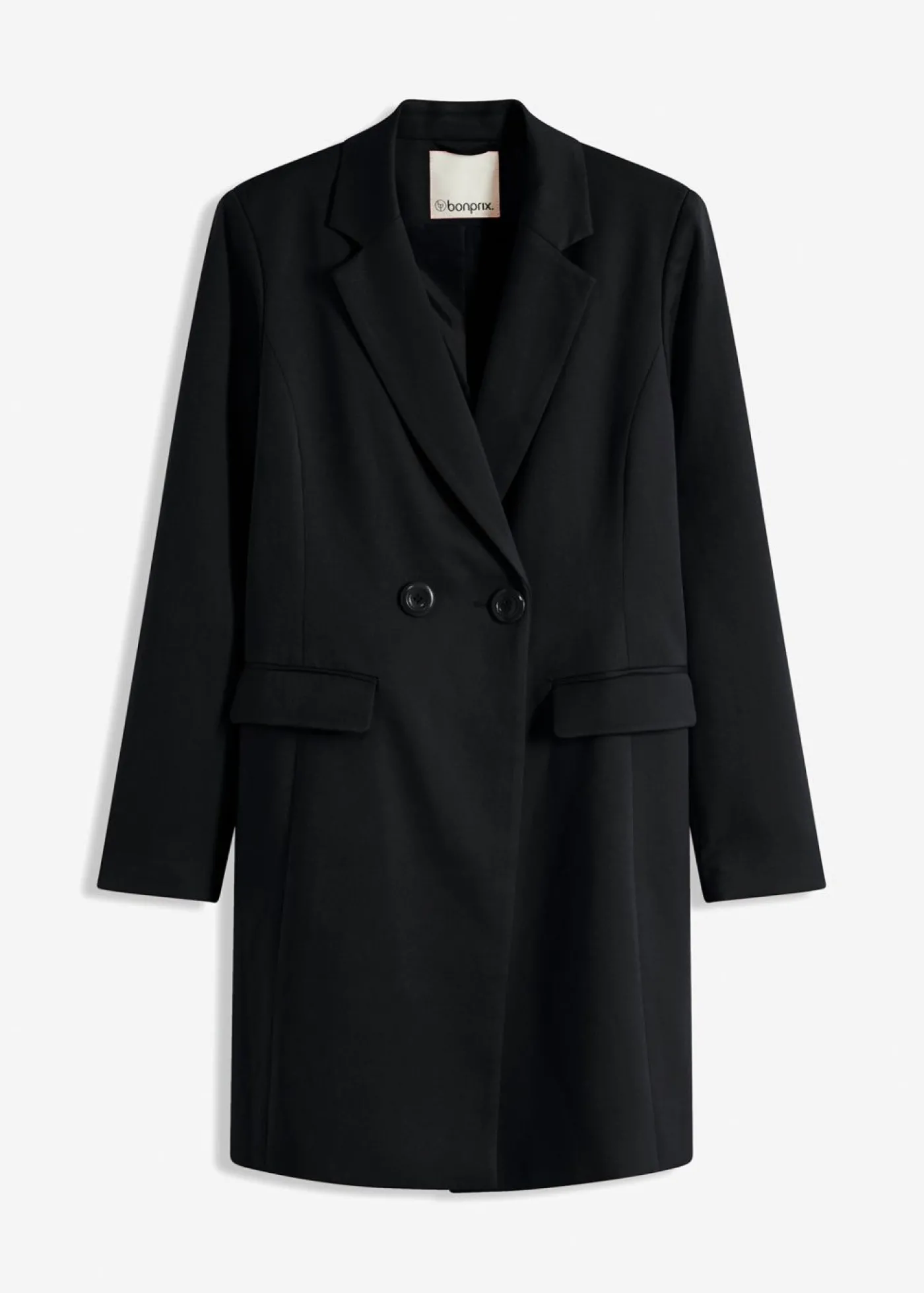 bonprix bonprix Americana larga con escote en V y mangas largas Negro Online