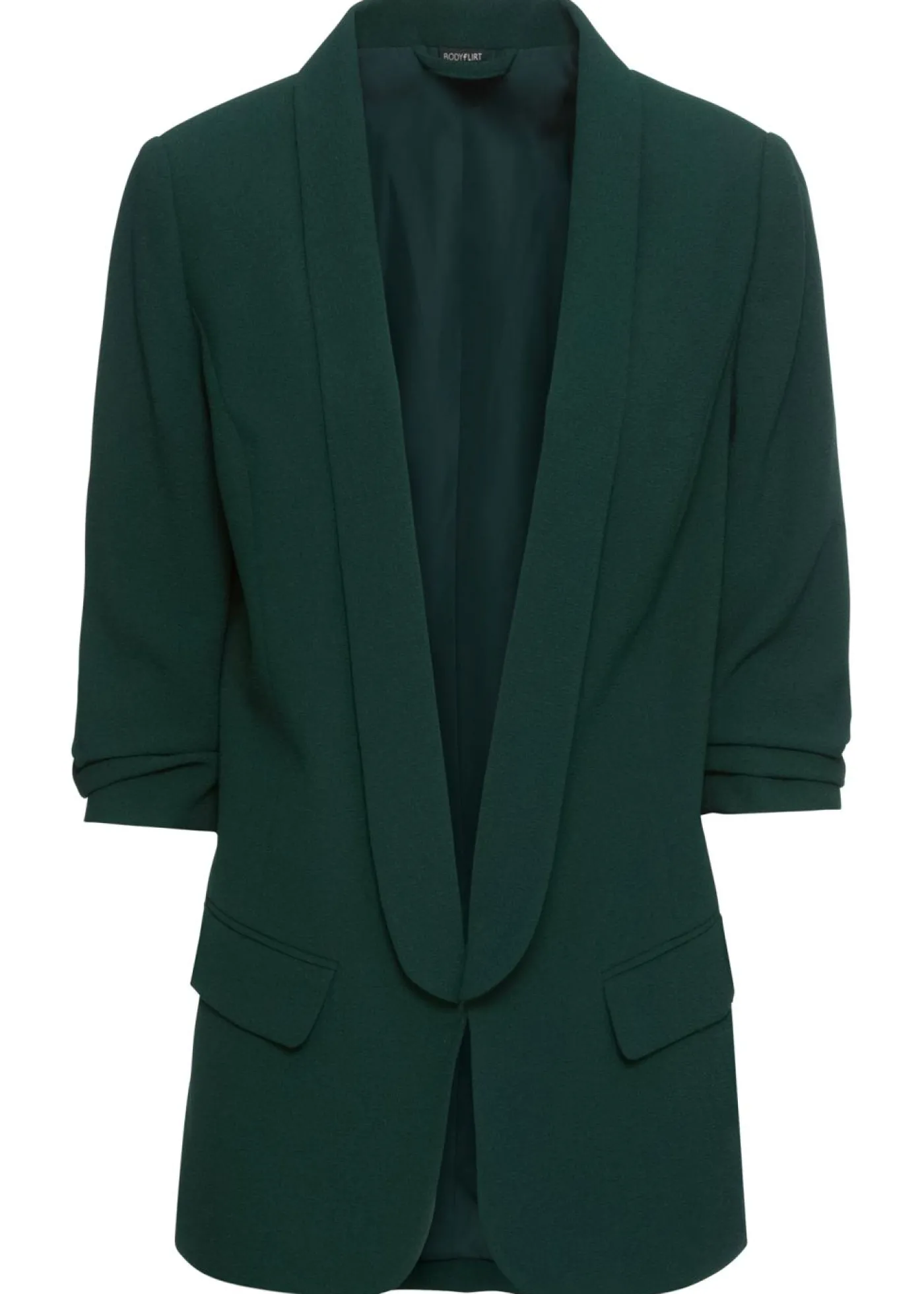 bonprix bonprix Americana larga con mangas drapeadas Verde intenso Online