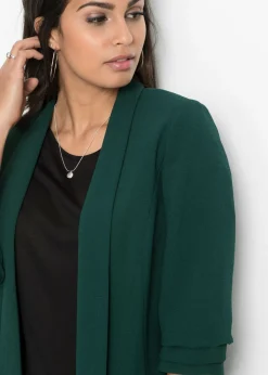bonprix bonprix Americana larga con mangas drapeadas Verde intenso Online