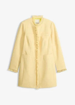 bonprix bonprix Americana larga de bouclé Amarillo claro Online
